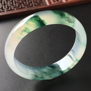 (超值推荐)冰种飘花手镯(59mm)