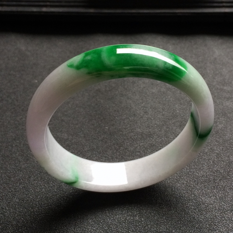 （超值推荐）糯冰种带浓绿手镯(一批走)（58.7mm/60mm/60mm）