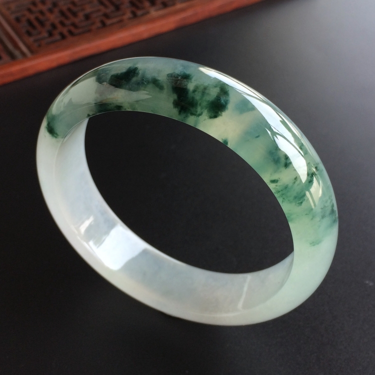 (超值推荐)冰种飘花手镯(56.5mm)