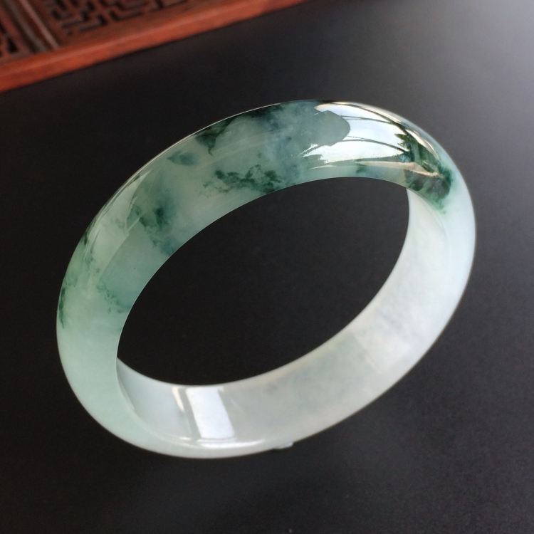 (超值推荐)冰种飘花手镯(56.5mm)