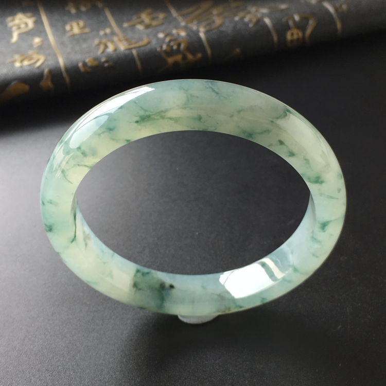 (超值推荐)冰种飘花手镯(53.4mm)