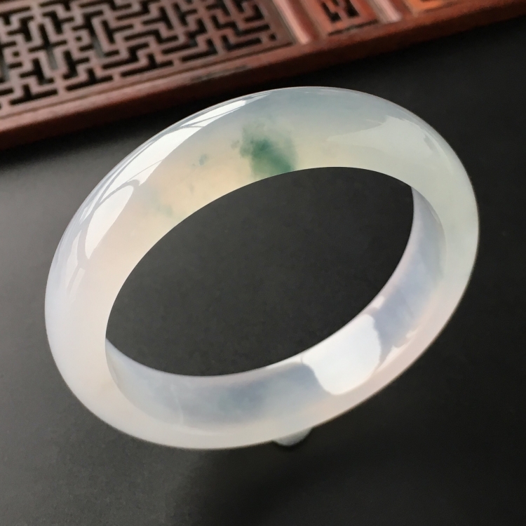 (超值推荐)冰种飘花手镯(54mm)
