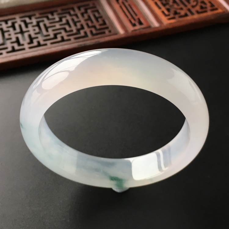 (超值推荐)冰种飘花手镯(54mm)