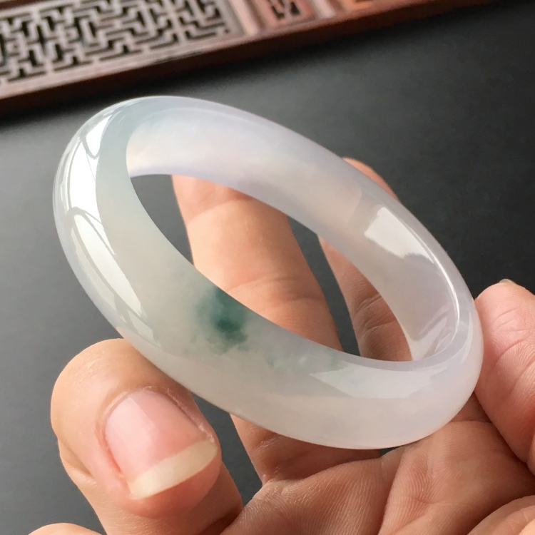 (超值推荐)冰种飘花手镯(54mm)