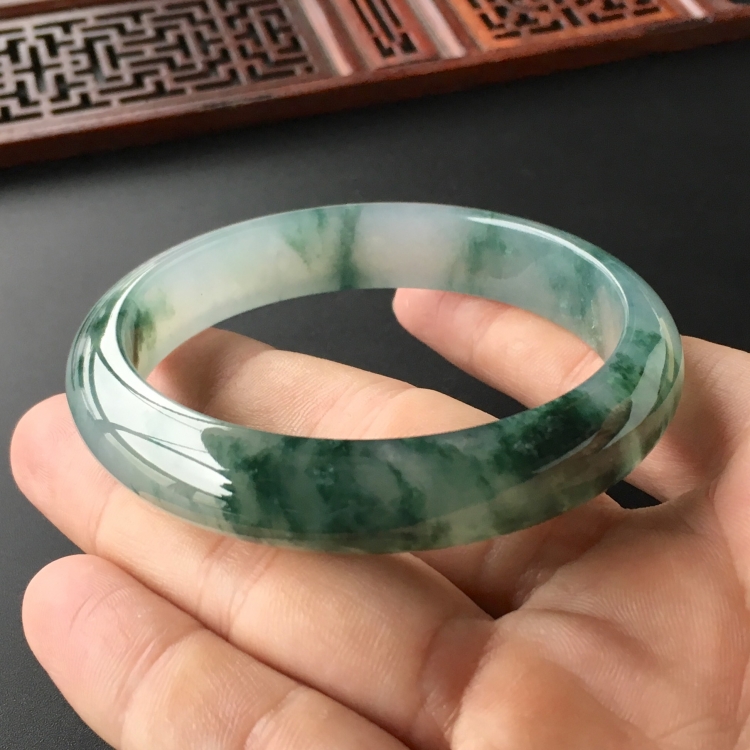 (超值推荐)冰种飘花手镯(57.6mm)