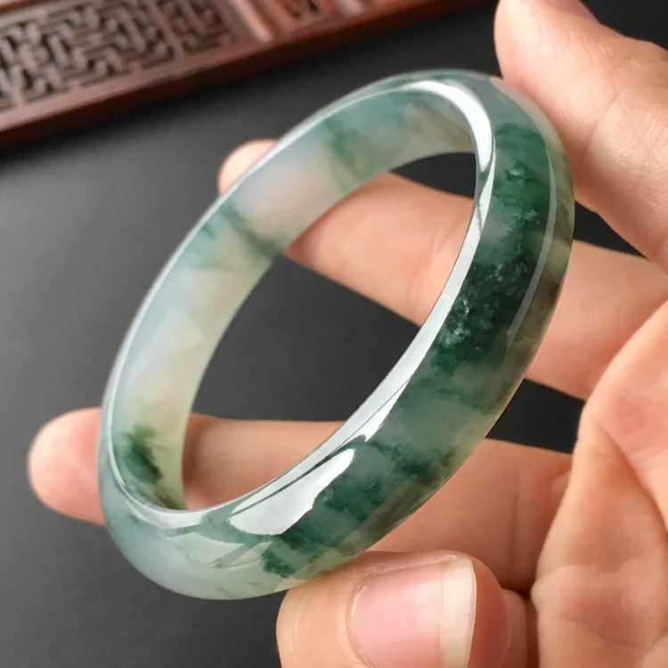 (超值推荐)冰种飘花手镯(57.6mm)