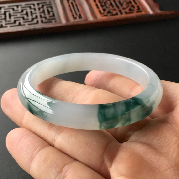(超值推荐)冰种飘花手镯(54.1mm)