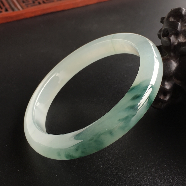 (超值推荐)冰种飘花手镯(54.6mm)