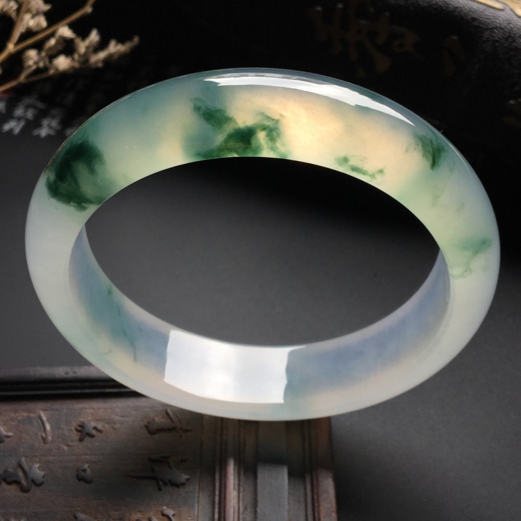 （超值推荐）冰种飘花手镯（56mm）