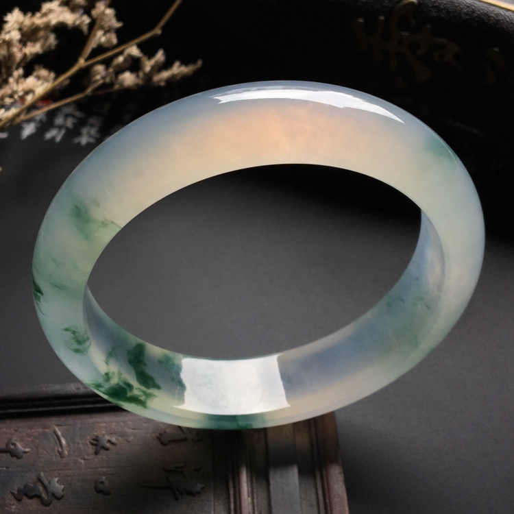 （超值推荐）冰种飘花手镯（56mm）