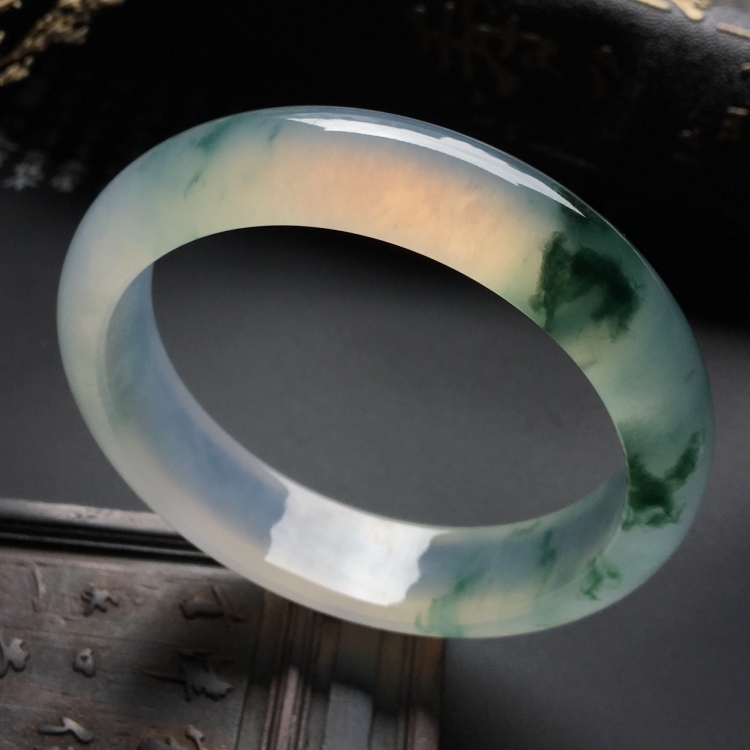 （超值推荐）冰种飘花手镯（56mm）