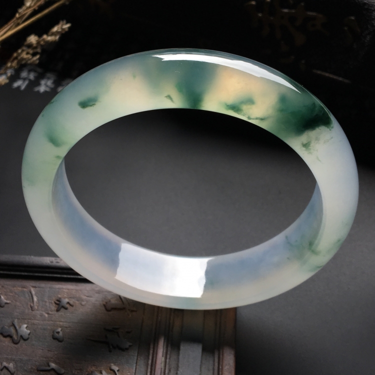（超值推荐）冰种飘花手镯（56mm）