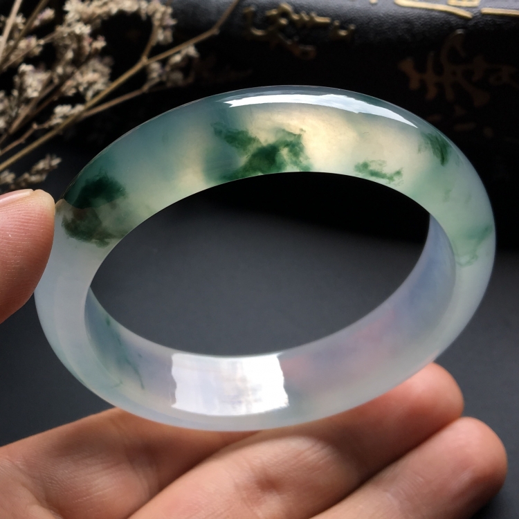（超值推荐）冰种飘花手镯（56mm）