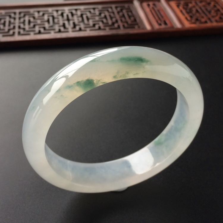 (超值推荐)冰种飘花手镯(57.8mm)