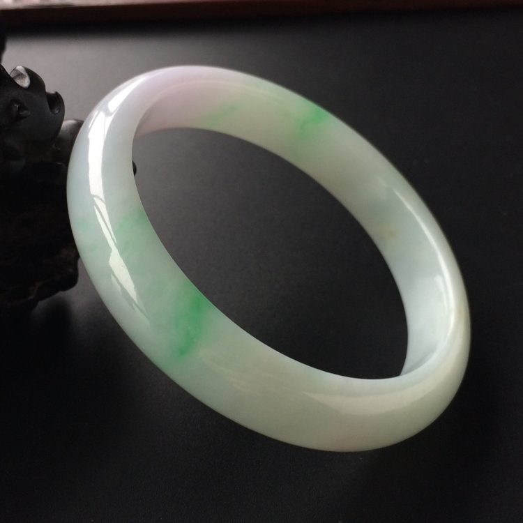 (超值推荐)糯冰种飘翠手镯(60.5mm)
