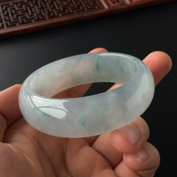 (超值推荐)冰种飘花手镯(54.6mm)