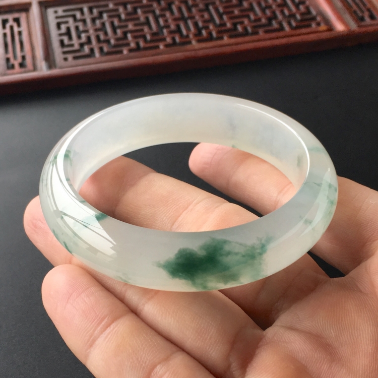 (超值推荐)冰种飘花手镯(54mm)