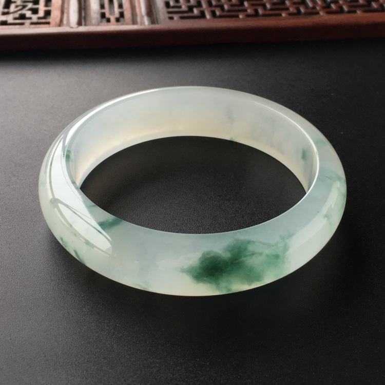 (超值推荐)冰种飘花手镯(54mm)