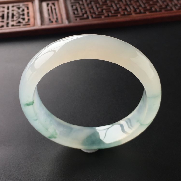 (超值推荐)冰种飘花手镯(54mm)