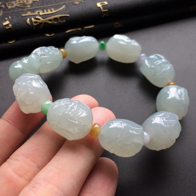 (超值推荐)糯冰种晴水佛头手链