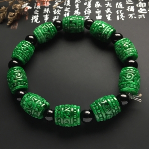 （超值推荐）糯冰种浓绿路路通手链