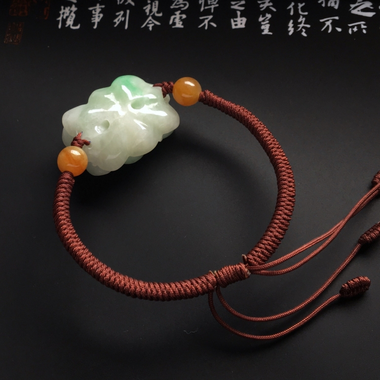 （超值推荐）糯冰种略飘翠富贵花开手链