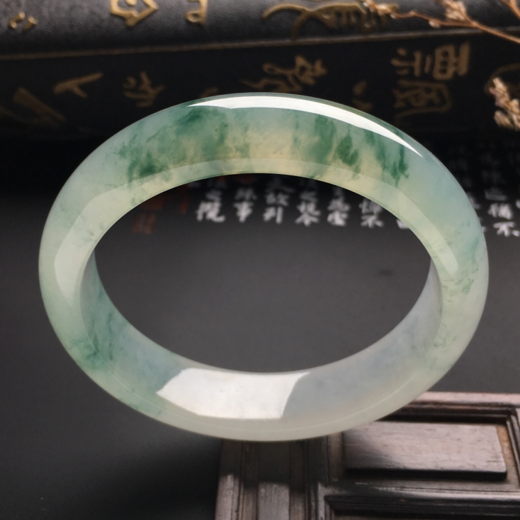 （超值推荐）冰种飘花手镯（54.5mm）