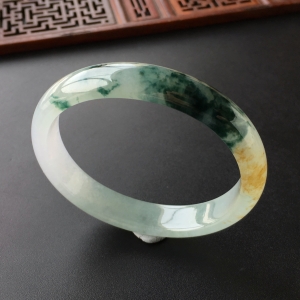 (超值推荐)冰种飘花带黄翡贵妃镯(56mm-49mm)