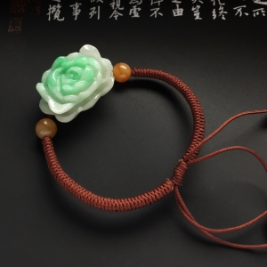 （超值推荐）糯冰种略飘翠富贵花开手链