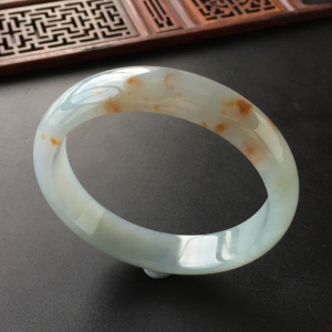 (超值推荐)糯冰种晴水飘黄花手镯(58.2mm)