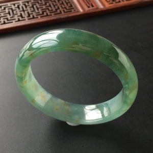 (超值推荐)冰种晴水飘黄花手镯(59.1mm)