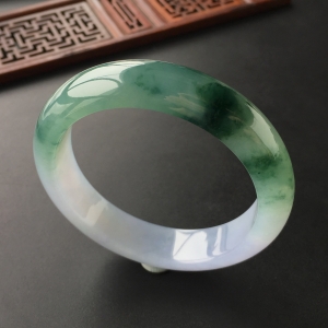(超值推荐)糯冰种紫罗兰飘花手镯(56.7mm)