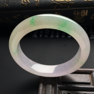 （超值推荐）糯冰种飘翠手镯（55mm）