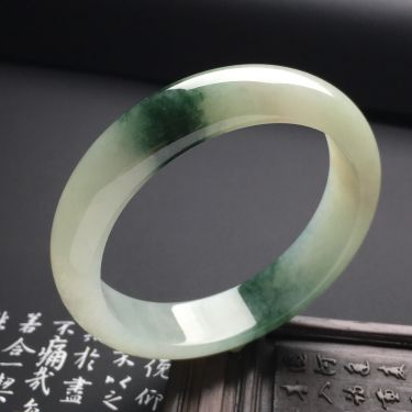 （超值推荐）糯冰种飘花手镯（54.5mm）