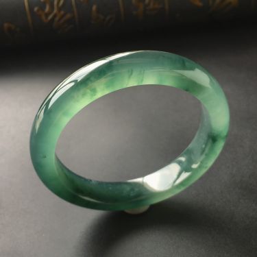 (超值推荐)冰种晴水飘花手镯(54mm)