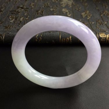 (超值推荐)糯冰种紫罗兰圆条手镯(57.3mm)