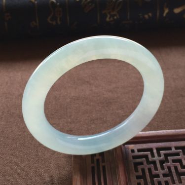 糯冰种晴水圆条手镯(54.5mm)