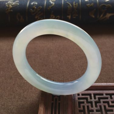 糯冰种晴水圆条手镯(54.5mm)