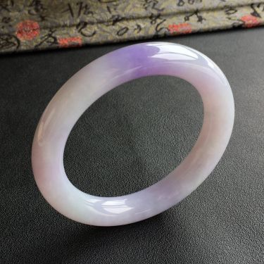 糯冰种紫罗兰圆条手镯(56mm)