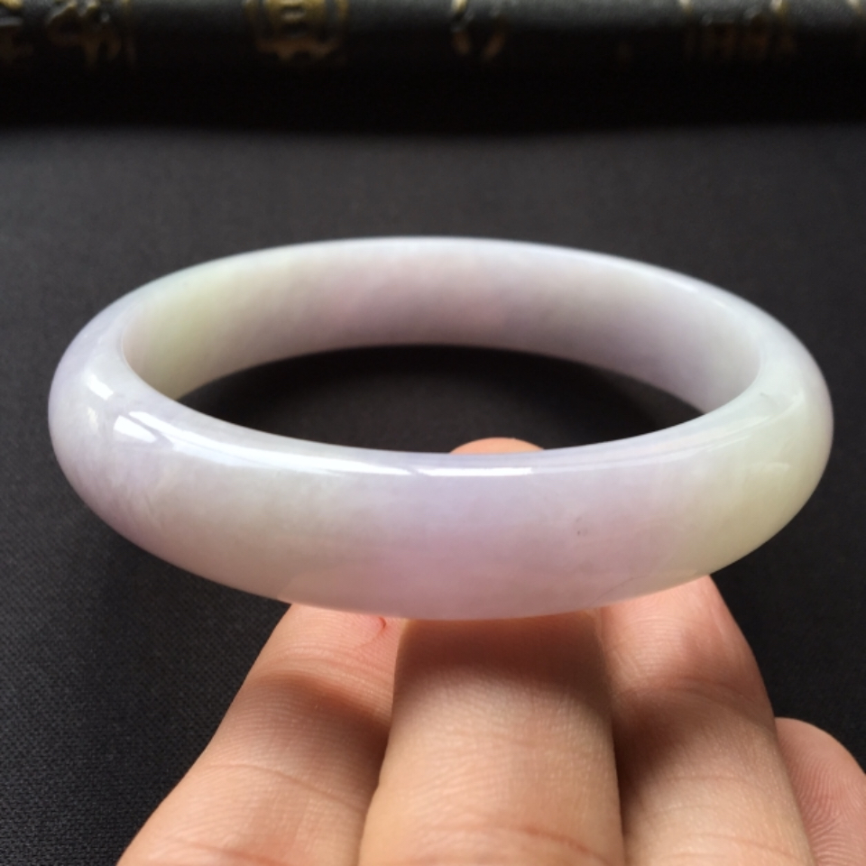 糯冰種淡紫羅蘭手鐲(58.6mm)