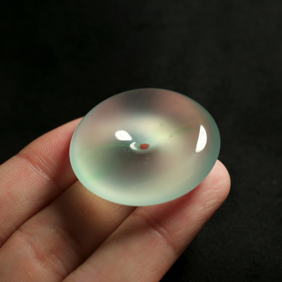 玻璃种晴水翡翠平安扣