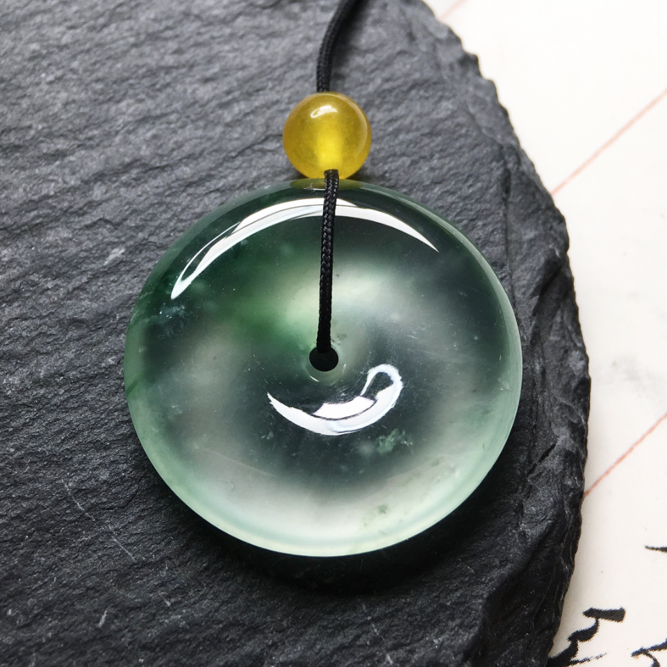 冰玻飘花平安扣